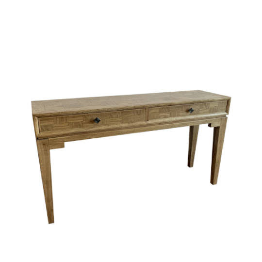 Mosaic Oak Console Table 2 Drawer
